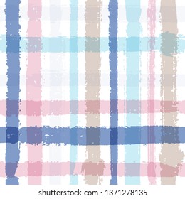 Overlapping lines chequered pattern seamless stripes background. Vivid striped fabric print textile design. Vector intersecting lines blanket pattern. Watercolor cool crossed stripes graphics.