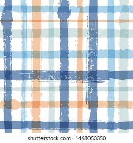 Overlapping lines chequered pattern seamless stripes wallpaper. Grunge striped fabric print textile design. Vector intersecting lines blanket pattern. Abstract rustic crossed stripes graphics.