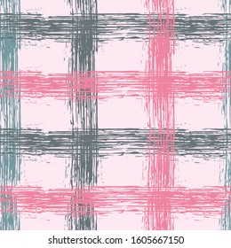 Overlapping lines chequered pattern seamless stripes backdrop. Hipster striped fabric print textile design. Vector intersecting lines blanket pattern. Ink texture cool crossed stripes grid.