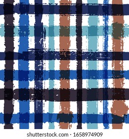 Líneas superpuestas de papel tapizado a rayas sin fisuras. Diseño textil con estriado estilizado. Patrón de manta de líneas de intersección del vector. Pintura simple de textura cruzada de rayas gráficas.