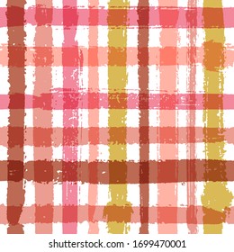 Overlapping lines chequered pattern seamless stripes background. Vivid striped fabric print textile design. Vector intersecting lines cloth pattern. Ink texture sharp crossed stripes grid.