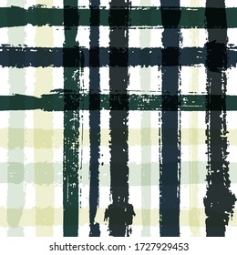 Overlapping lines chequered pattern seamless stripes background. Vintage striped fabric print textile design. Vector intersecting lines plaid pattern. Ink texture sharp crossed stripes graphics.