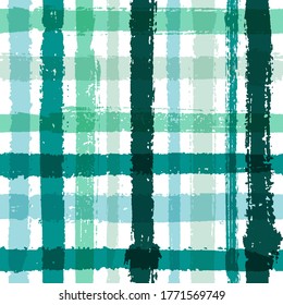 Overlapping lines chequered pattern seamless stripes wallpaper. Ethnic striped fabric print textile design. Vector intersecting lines plaid pattern. Watercolor simple crossed stripes graphics.