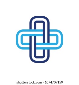overlapping lines plus symbol logo 