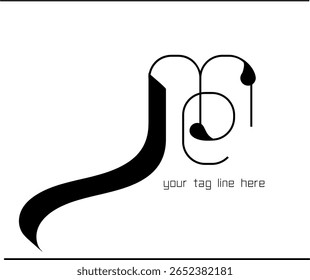 Overlapping ME Monogram Logo – Artistic Calligraphy Typography, ME Alphabet Monogram – Classy Script Style Emblem for Branding