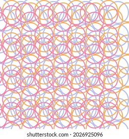 Overlapping multicolored circle lines for a seamless pattern.