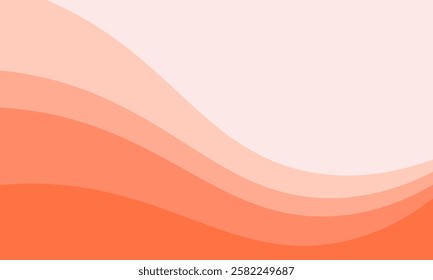 Overlapping orange business wave banner. flat orange gradient. wavy background. eps