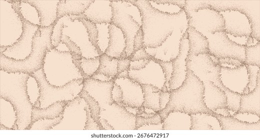 Overlapping organic, circular shapes with delicate, textured outlines create a soft, abstract pattern in muted pastel colors.