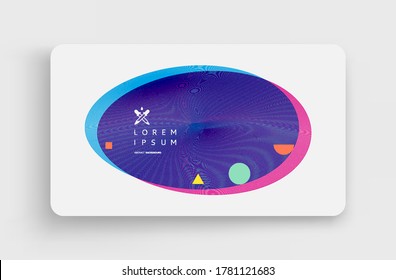 Overlapping ovals in white background. Abstract striped element with optical illusion. Vector illustration with dynamic effect. 