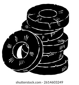 Overlapping Pineapple Slices Silhouette Illustration
