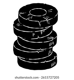 Overlapping Pineapple Slices Silhouette Illustration

