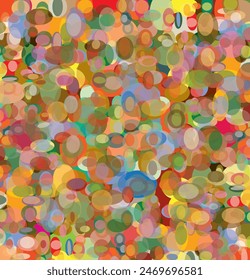 Overlapping random distributed ellipses interlocking, creating jolly, fresh modern texture