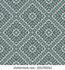 Overlapping rectangles and squares background. Seamless pattern design with repeated overlay geometric figures. Contemporary linear ornament. Digital paper, textile print, page fill. Vector art