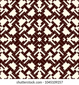 Overlapping rectangles and squares background. Seamless pattern design with repeated overlay geometric figures. Contemporary kaleidoscope ornament. Digital paper, textile print, page fill. Vector art