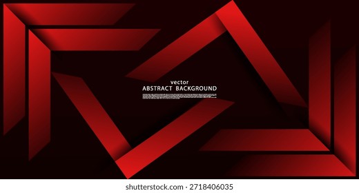 Anuncios abstractos rojos superpuestos con flechas en el fondo. Diseño con un tema de flecha en el fondo. Vector EPS10.