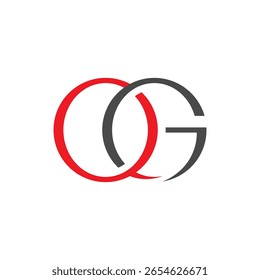 Overlapping red "O" and grey "G" letters, forming a connected and modern typographic logo