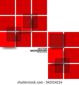 Overlapping Red Squares Background