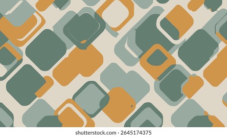 Overlapping rhombuses create pattern on smooth colorful surface backdrop