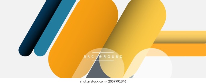 Überlappen von runden Formen und Linien Hintergrund. Vektorgrafik für Bildschirmhintergrund oder Landeeite