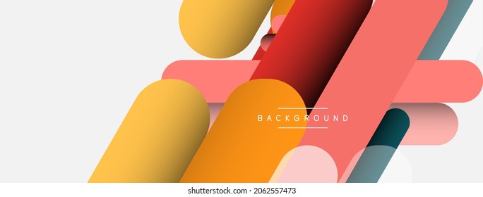Overlapping round shapes and lines background. Vector illustration for wallpaper banner background or landing page
