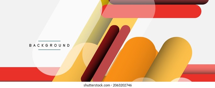 Overlapping round shapes and lines background. Vector illustration for wallpaper banner background or landing page