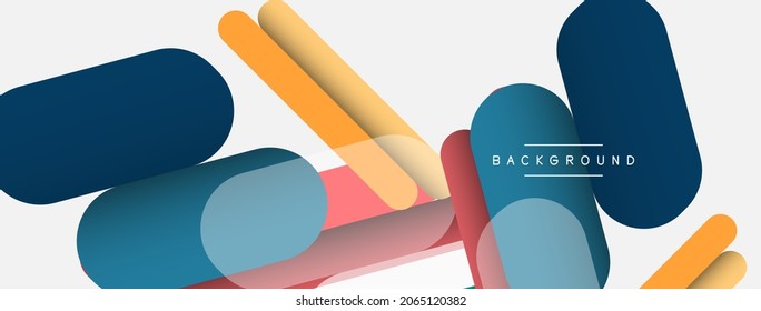 Overlapping round shapes and lines background. Vector illustration for wallpaper banner background or landing page