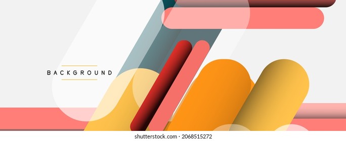 Superposición de formas redondas y fondo de líneas. Ilustración vectorial para fondo de banner de fondo o página de aterrizaje de papel tapiz