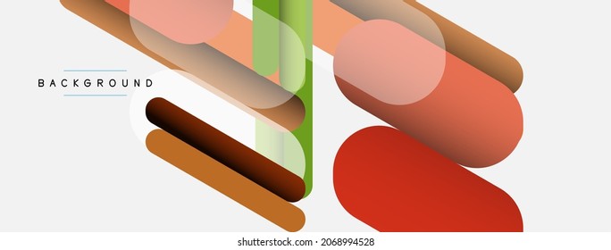 Overlapping round shapes and lines background. Vector illustration for wallpaper banner background or landing page