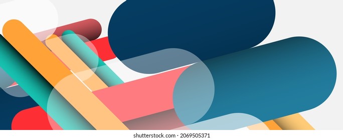Überlappen von runden Formen und Linien Hintergrund. Vektorgrafik für Bildschirmhintergrund oder Landeeite