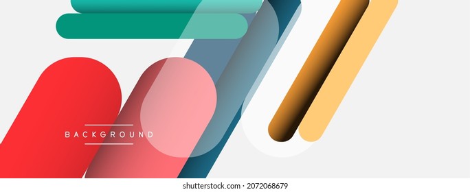 Overlapping round shapes and lines background. Vector illustration for wallpaper banner background or landing page