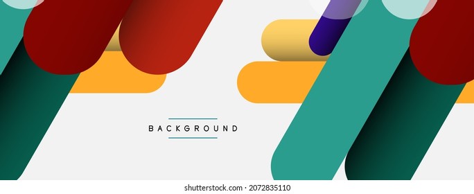 Overlapping round shapes and lines background. Vector illustration for wallpaper banner background or landing page