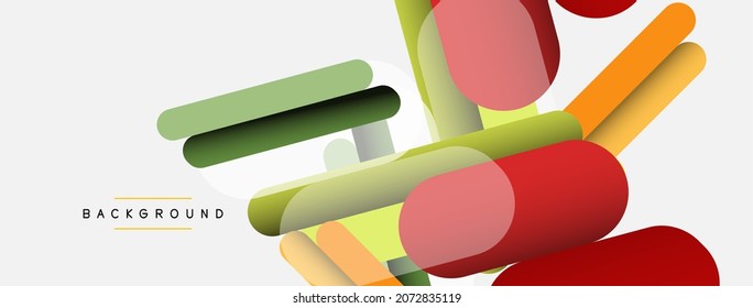 Overlapping round shapes and lines background. Vector illustration for wallpaper banner background or landing page