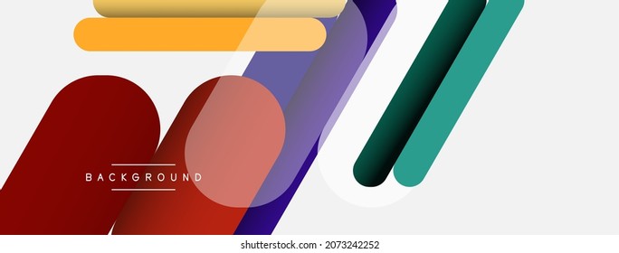 Overlapping round shapes and lines background. Vector illustration for wallpaper banner background or landing page