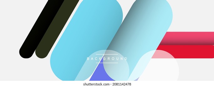 Overlapping round shapes and lines background. Vector illustration for wallpaper banner background or landing page