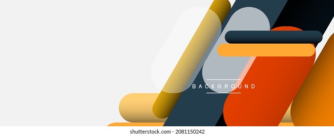 Overlapping round shapes and lines background. Vector illustration for wallpaper banner background or landing page