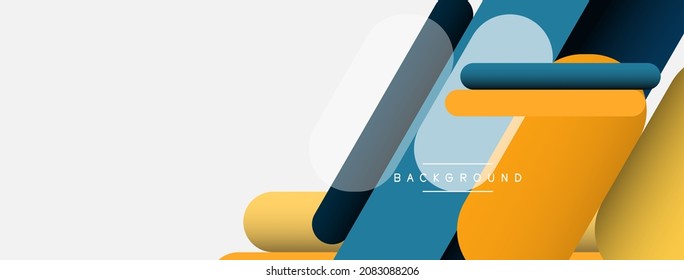 Overlapping round shapes and lines background. Vector illustration for wallpaper banner background or landing page