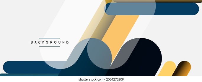 Overlapping round shapes and lines background. Vector illustration for wallpaper banner background or landing page