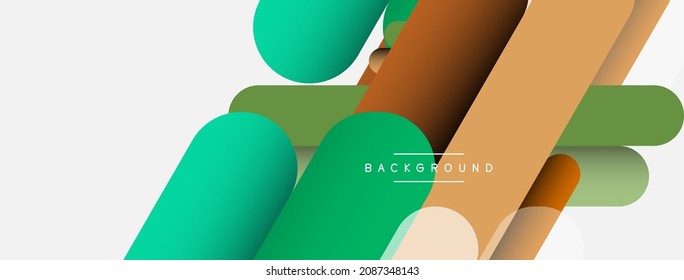 Overlapping round shapes and lines background. Vector illustration for wallpaper banner background or landing page