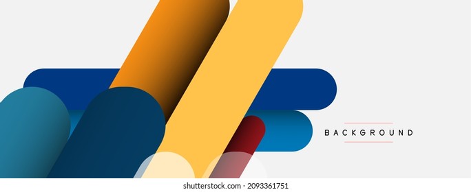Overlapping round shapes and lines background. Vector illustration for wallpaper banner background or landing page