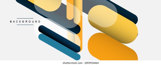 Overlapping round shapes and lines background. Vector illustration for wallpaper banner background or landing page