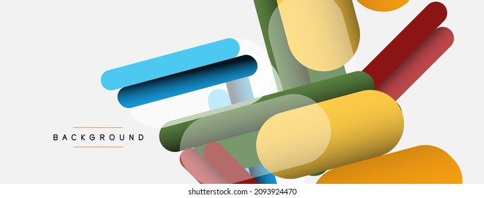 Overlapping round shapes and lines background. Vector illustration for wallpaper banner background or landing page