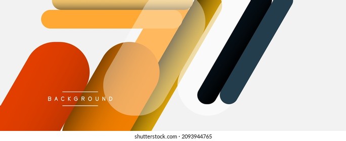 Overlapping round shapes and lines background. Vector illustration for wallpaper banner background or landing page