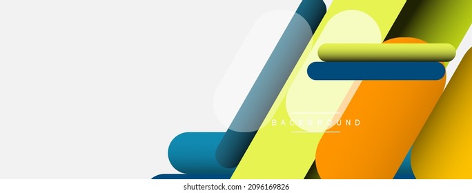 Overlapping round shapes and lines background. Vector illustration for wallpaper banner background or landing page