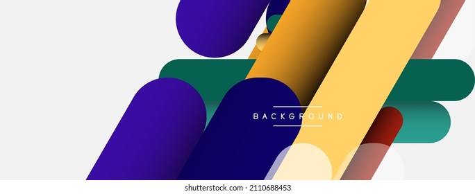 Superposición de formas redondas y fondo de líneas. Ilustración vectorial para fondo de banner de fondo o página de aterrizaje de papel tapiz