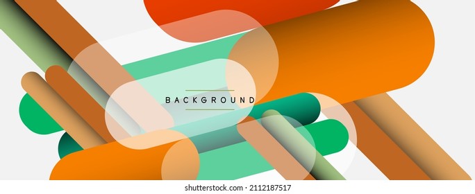 Superposición de formas redondas y fondo de líneas. Ilustración vectorial para fondo de banner de fondo o página de aterrizaje de papel tapiz