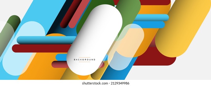 Overlapping round shapes and lines background. Vector illustration for wallpaper banner background or landing page