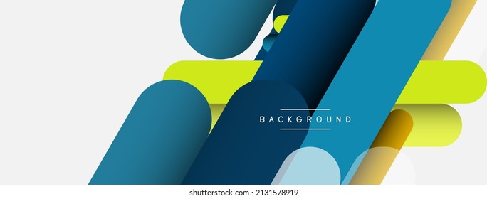 Superposición de formas redondas y fondo de líneas. Ilustración vectorial para fondo de banner de fondo o página de aterrizaje de papel tapiz