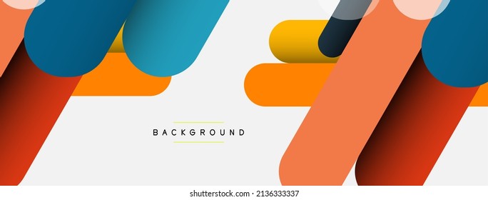 Overlapping round shapes and lines background. Vector illustration for wallpaper banner background or landing page