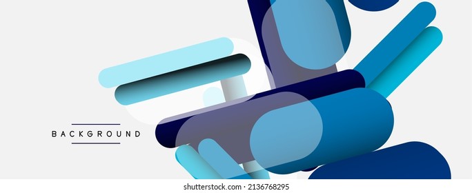 Overlapping round shapes and lines background. Vector illustration for wallpaper banner background or landing page