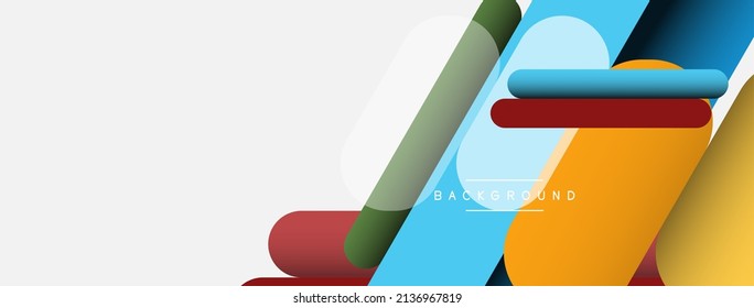 Superposición de formas redondas y fondo de líneas. Ilustración vectorial para fondo de banner de fondo o página de aterrizaje de papel tapiz